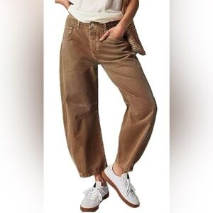FP Barrel Jean Dupe | Brown | NWOT